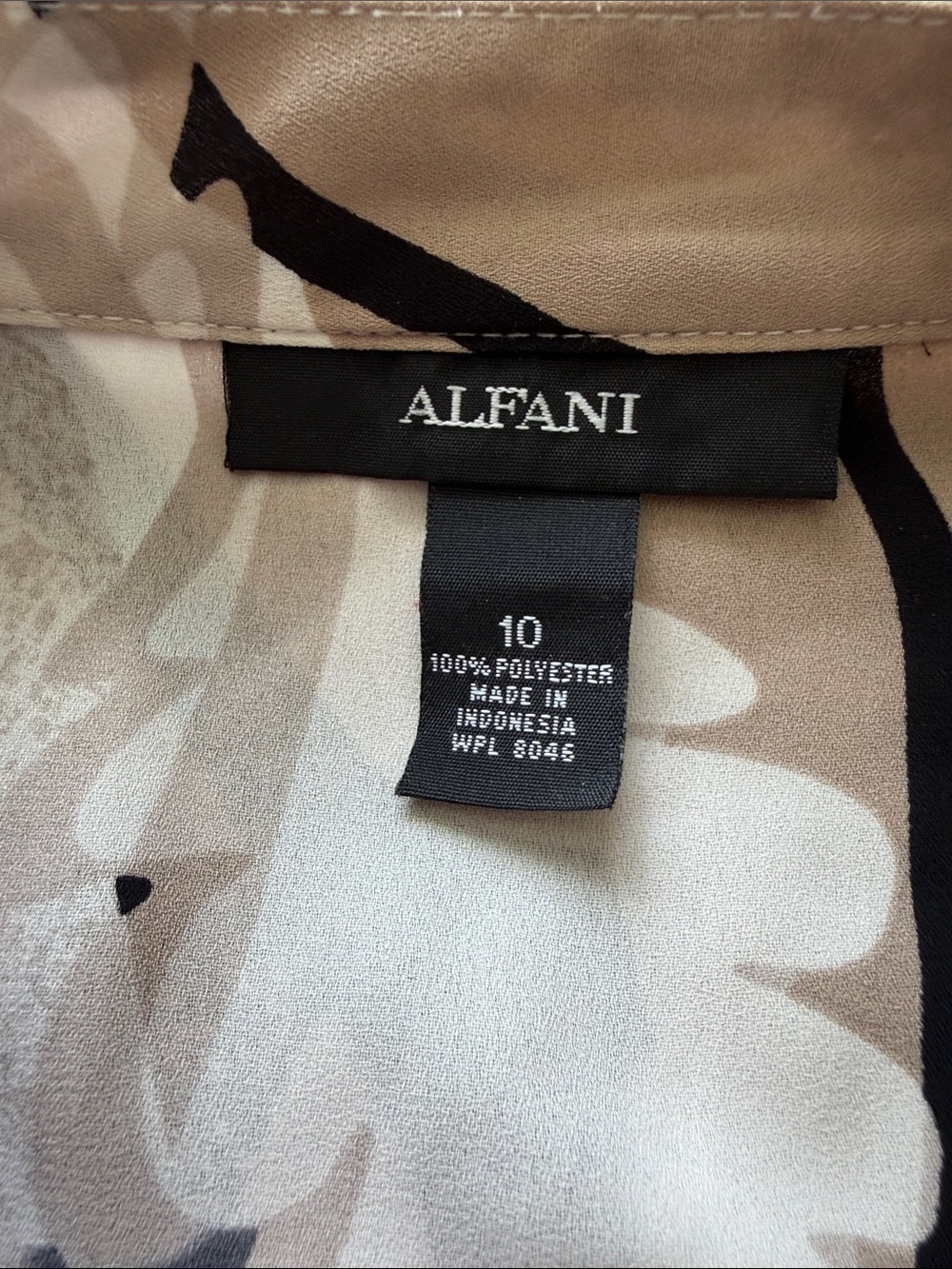 Alfani Neutral Floral Print Top in Beige, Cream & Black